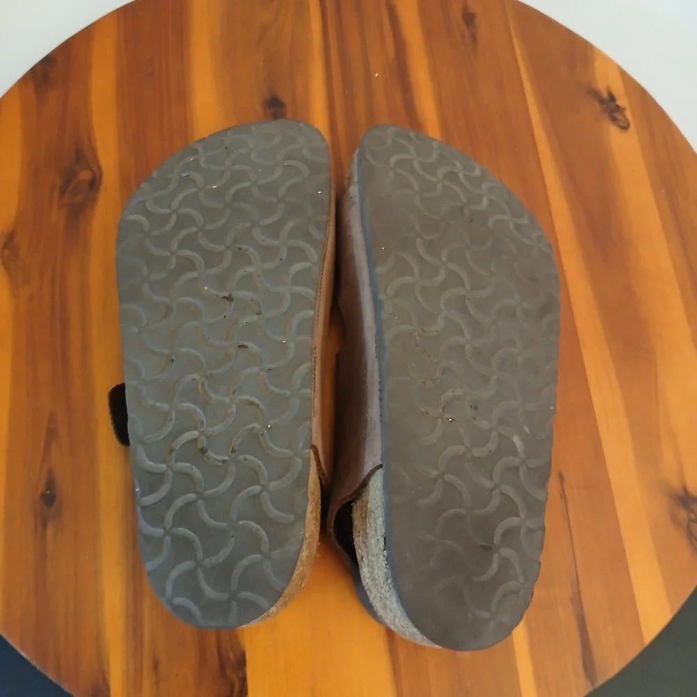 Birkenstock Milano Sandals Mens 38 M5 Brown Leather Triple Strap Slingback